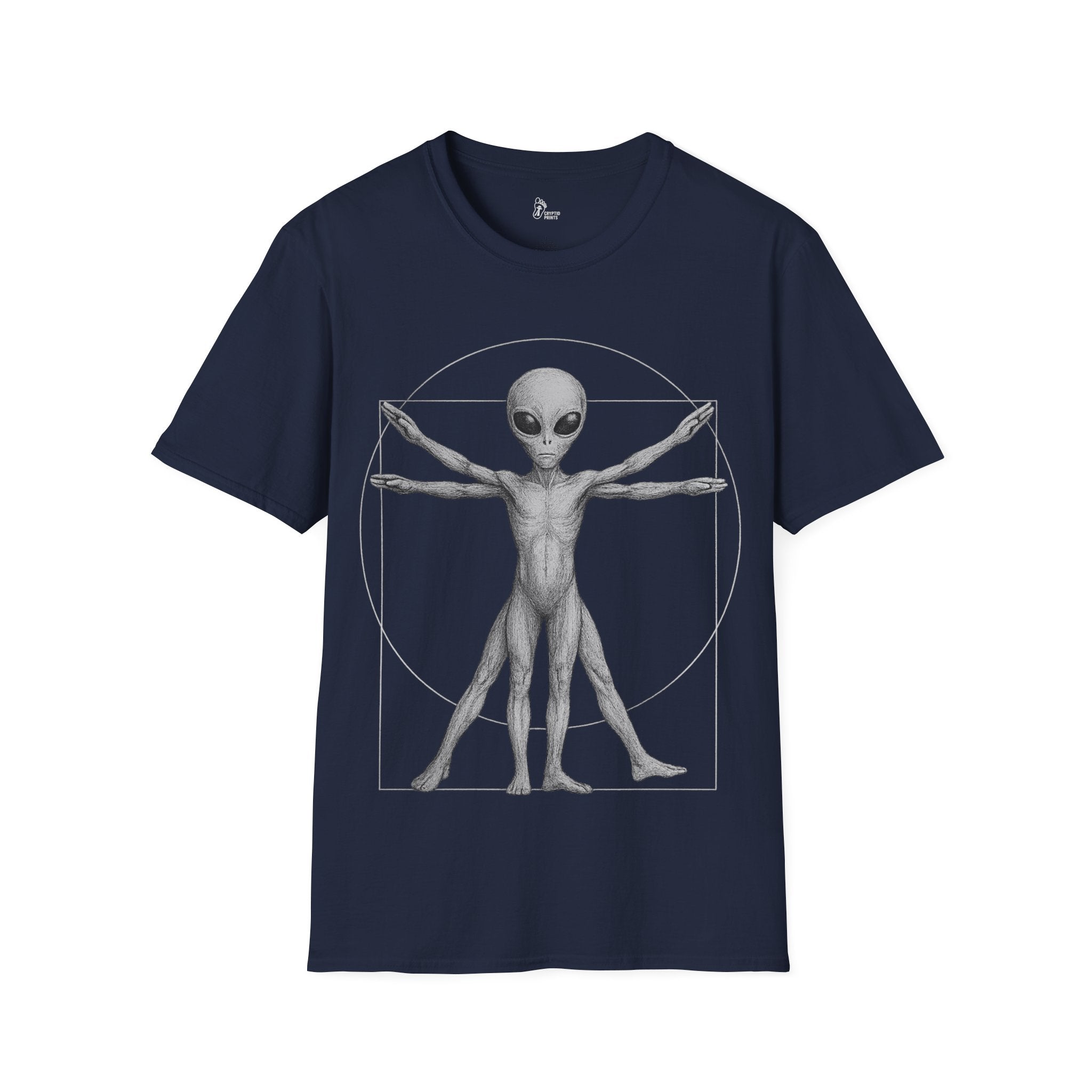 Alien Vitruvian Anatomy Graphic Tee - Cryptid Prints