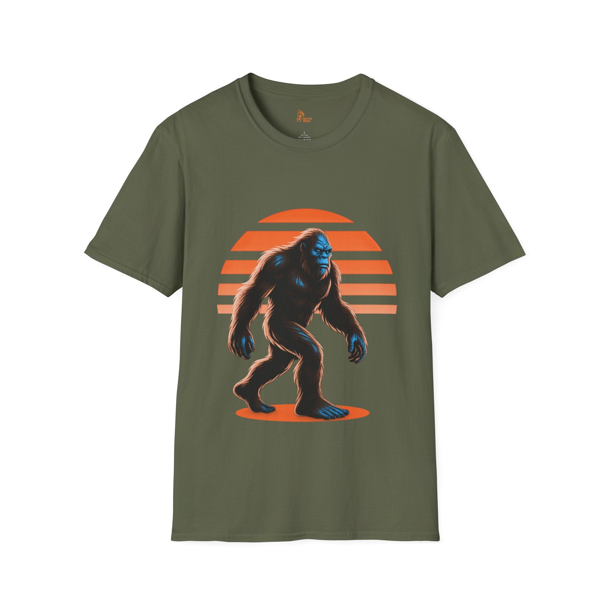 Retro Bigfoot Sunset Graphic Tee - Cryptid Prints