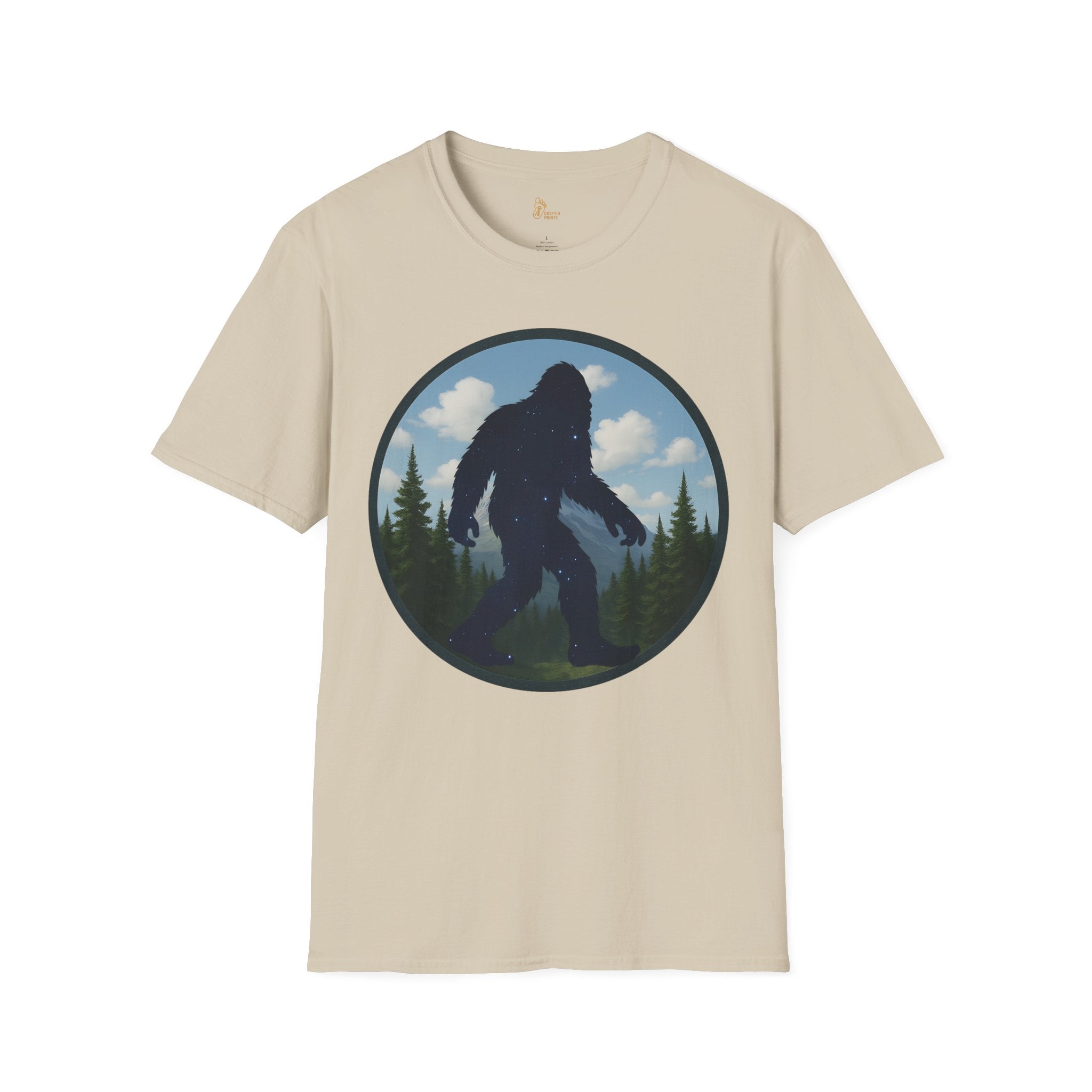 Cosmic Bigfoot Forest Silhouette Graphic Tee - Cryptid Prints