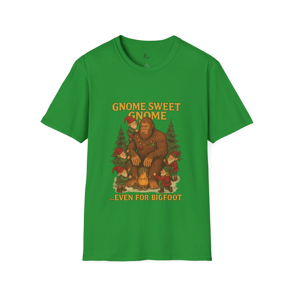 Gnome Sweet Gnome Bigfoot T-Shirt - Gnomes Decorating Sasquatch