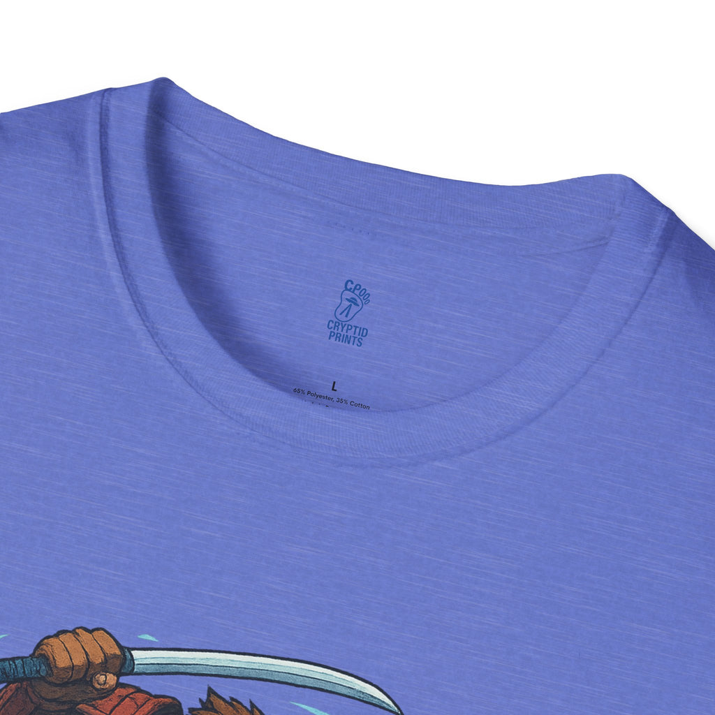 Bigfoot vs. Yeti Samurai Duel T-Shirt - Cryptid Battle Design